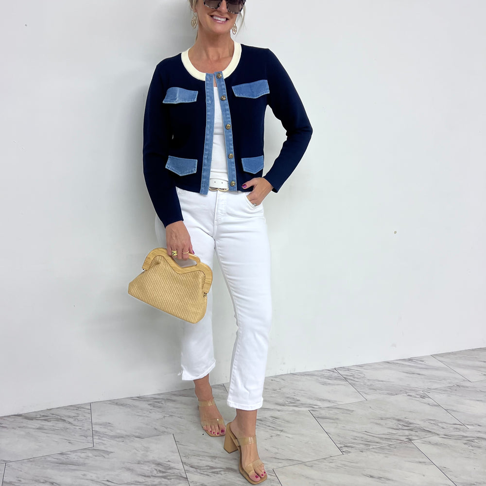 Alex Navy + Denim Cardigan