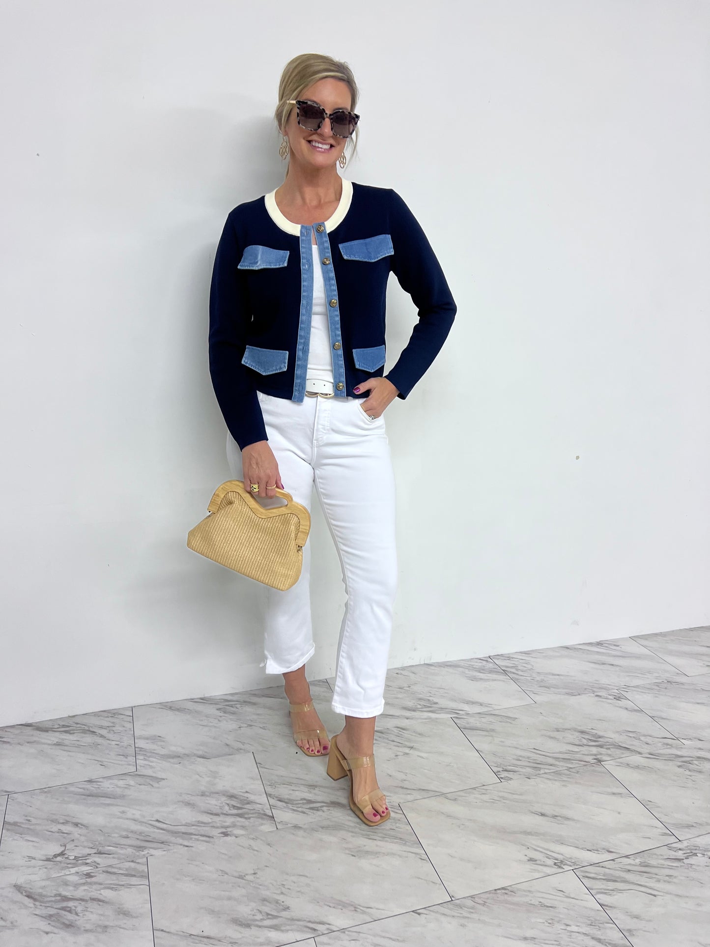 Alex Navy + Denim Cardigan