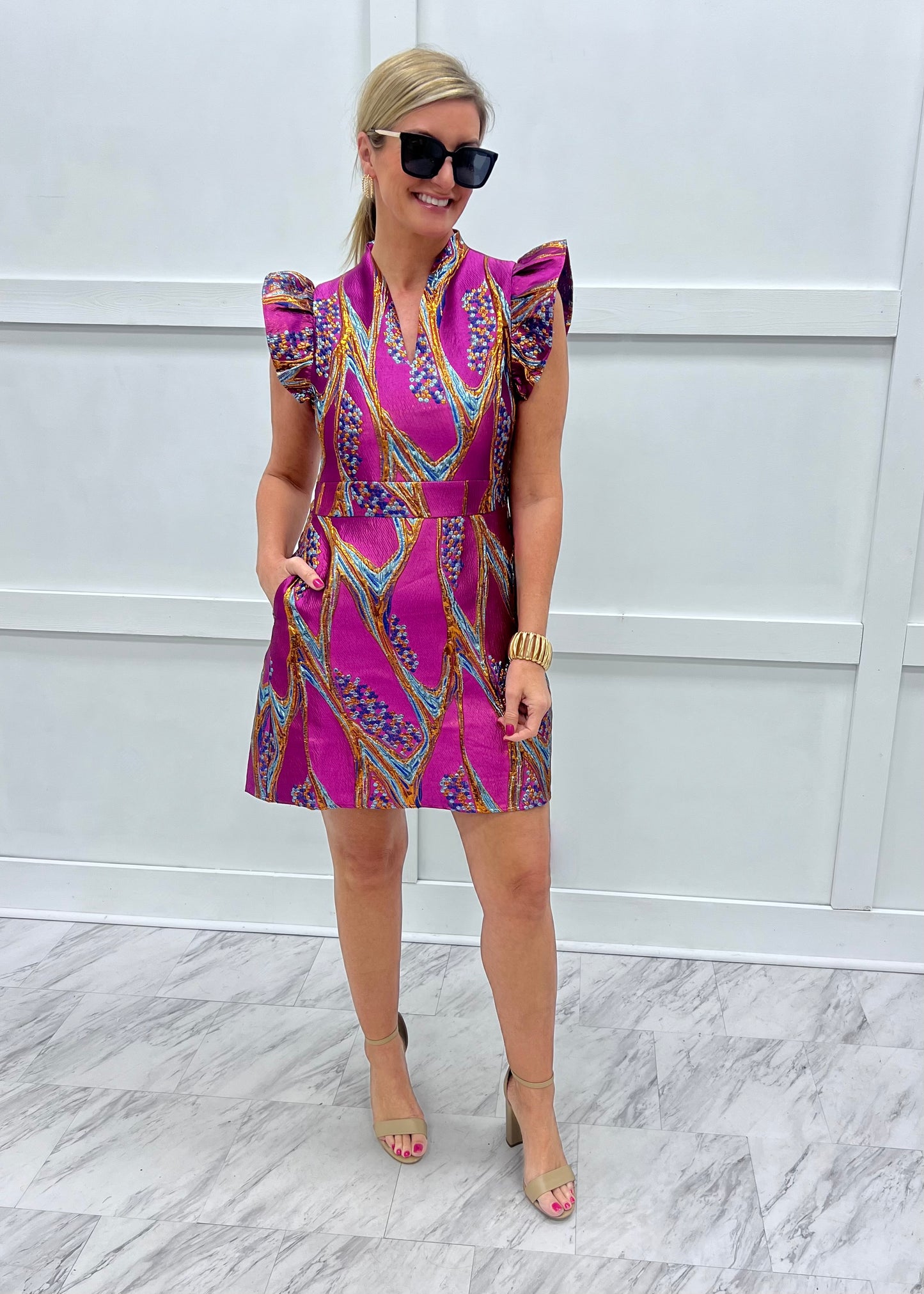 Magic At Midnight Flutter Sleeve Dress