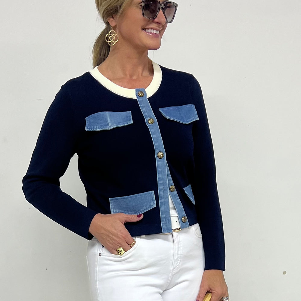 
                  
                    Alex Navy + Denim Cardigan
                  
                