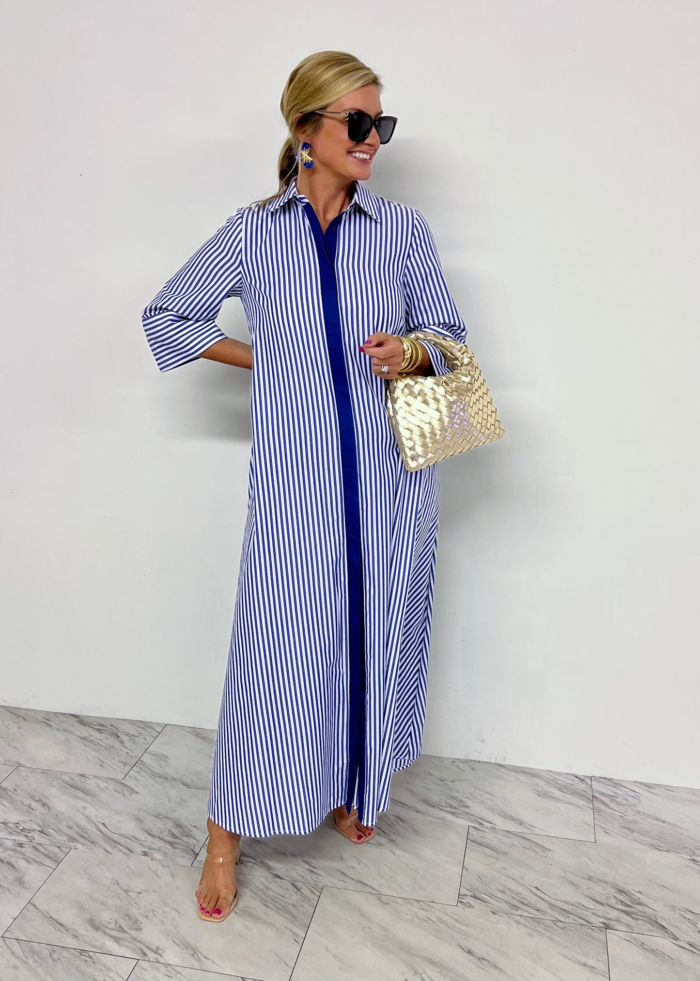 Santa Monica Shirt Dress (Blue)