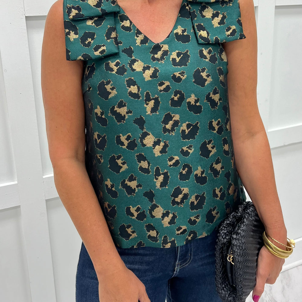 Ensley Leopard Top (Green)