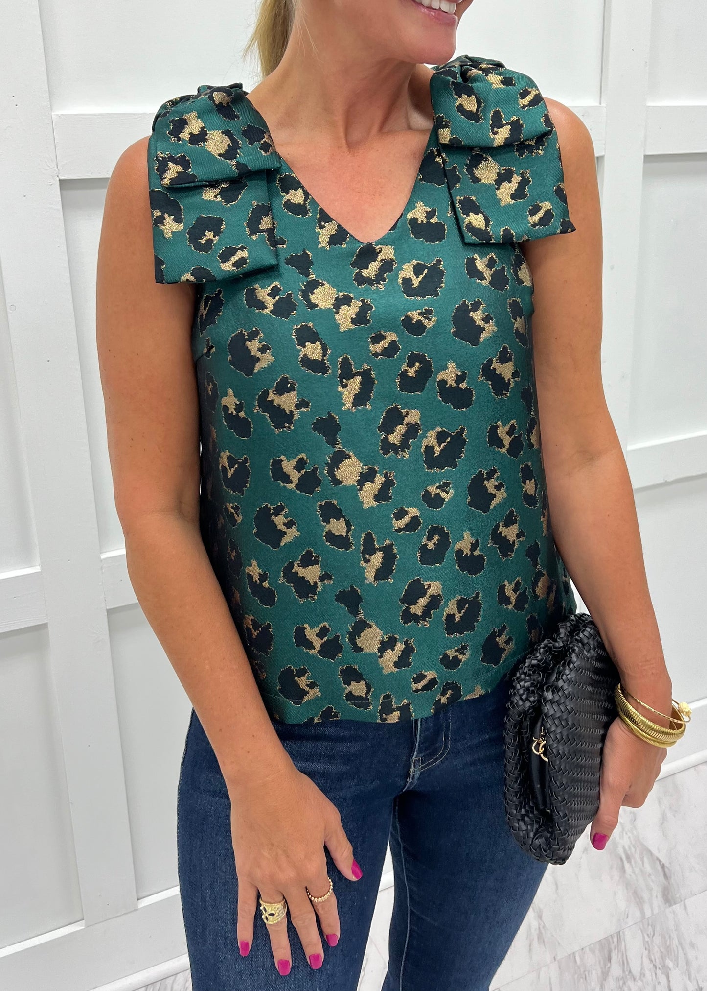 Ensley Leopard Top (Green)