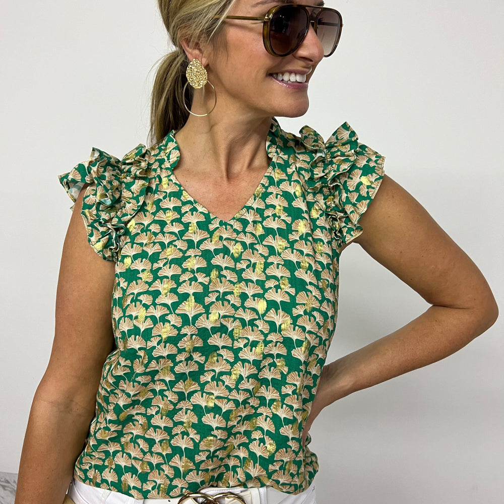 GiGi Ginkgo Leaf Top - FINAL SALE