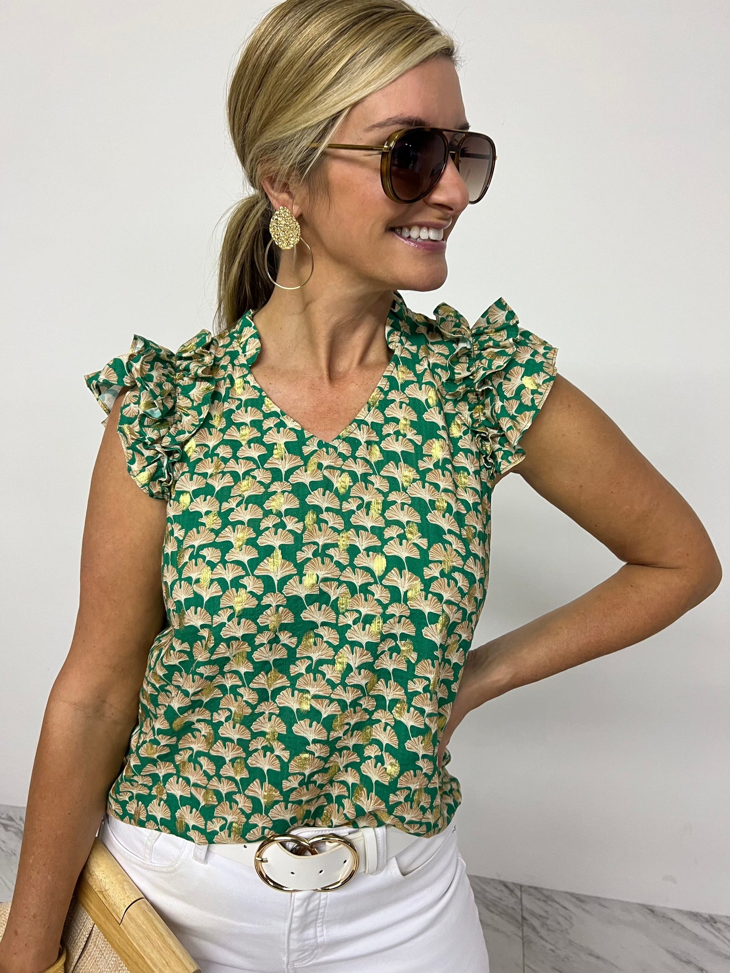 GiGi Ginkgo Leaf Top - FINAL SALE