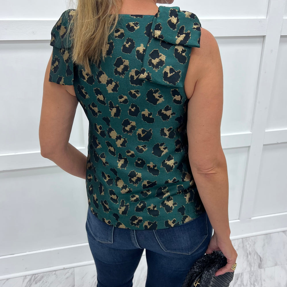 
                  
                    Ensley Leopard Top (Green)
                  
                