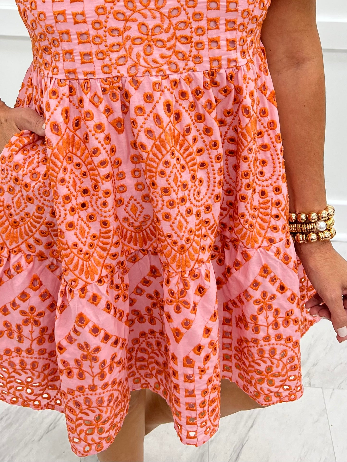 Pink Sands Eyelet Dress-FINAL SALE – shop chartreuse