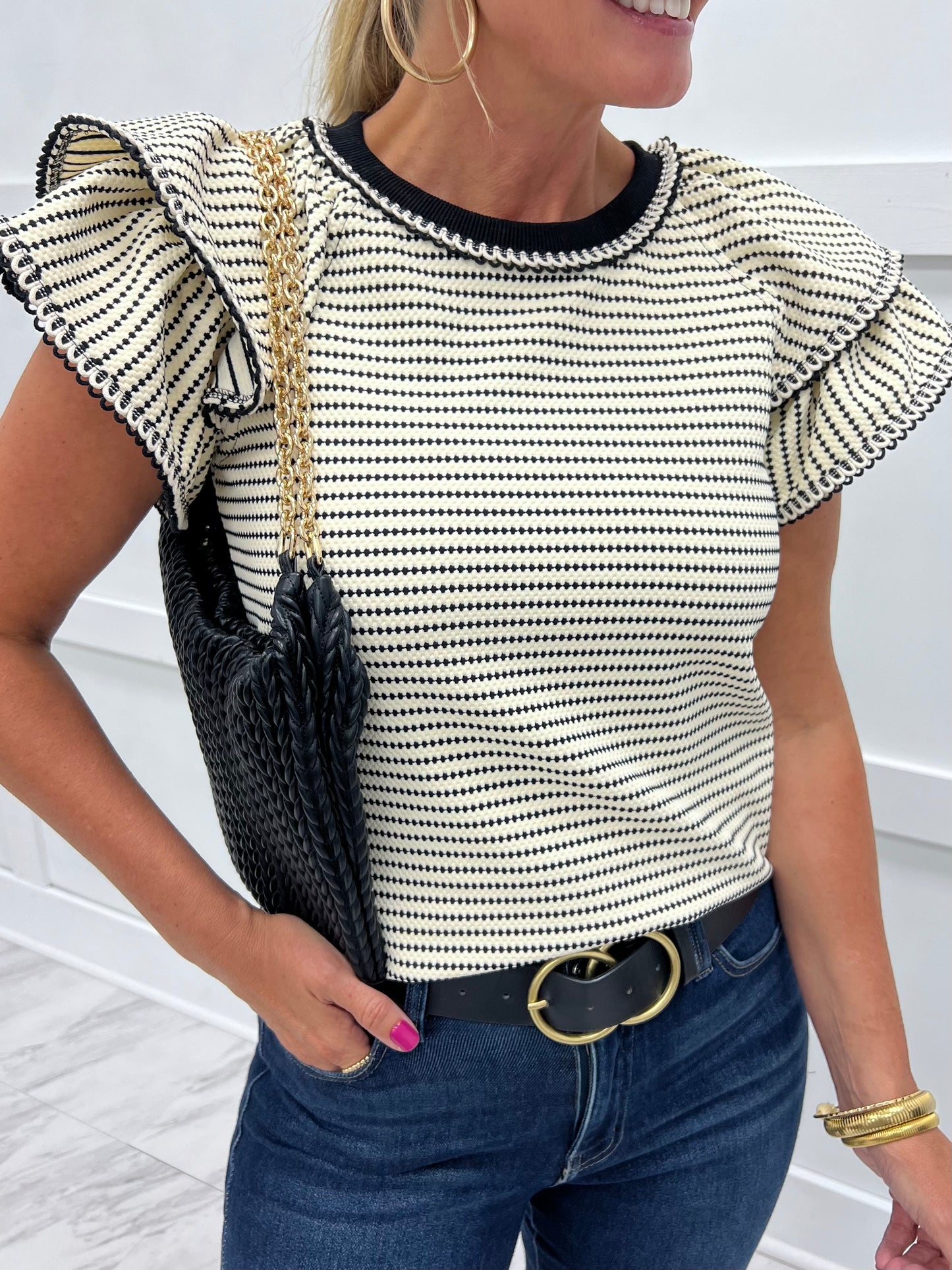 Twiggy Textured Stripe Top