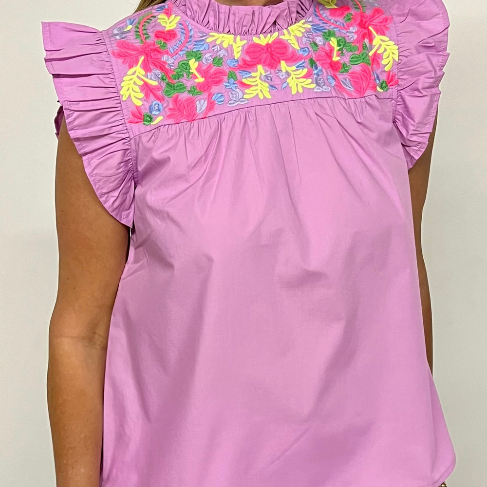 Orchid Embroidered Top - FINAL SALE