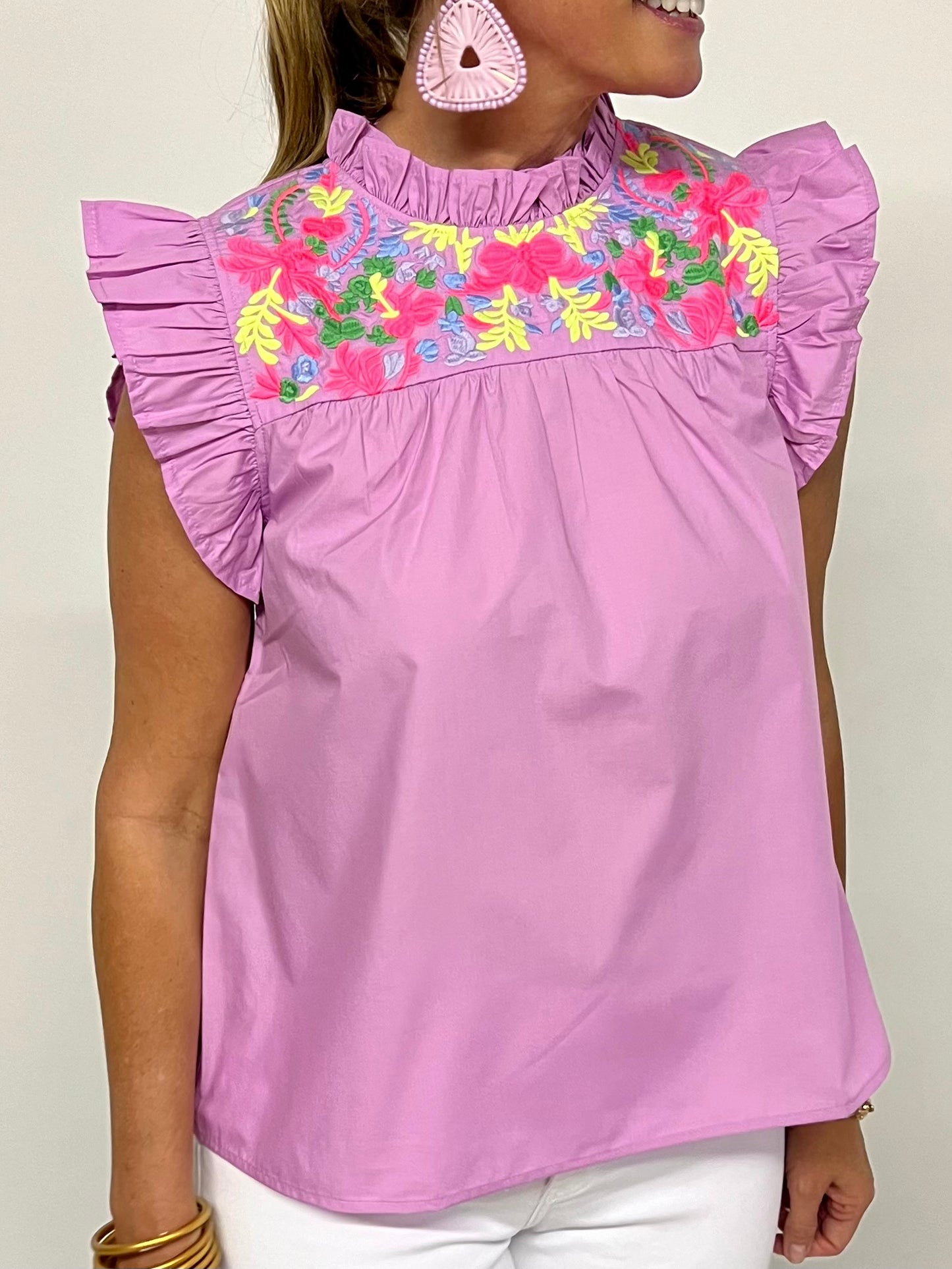 Orchid Embroidered Top - FINAL SALE