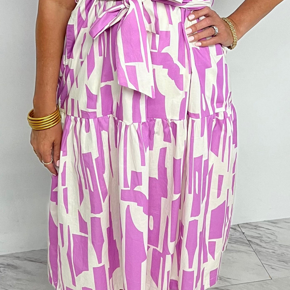 Frankie Print Tie Waist Dress- FINAL SALE