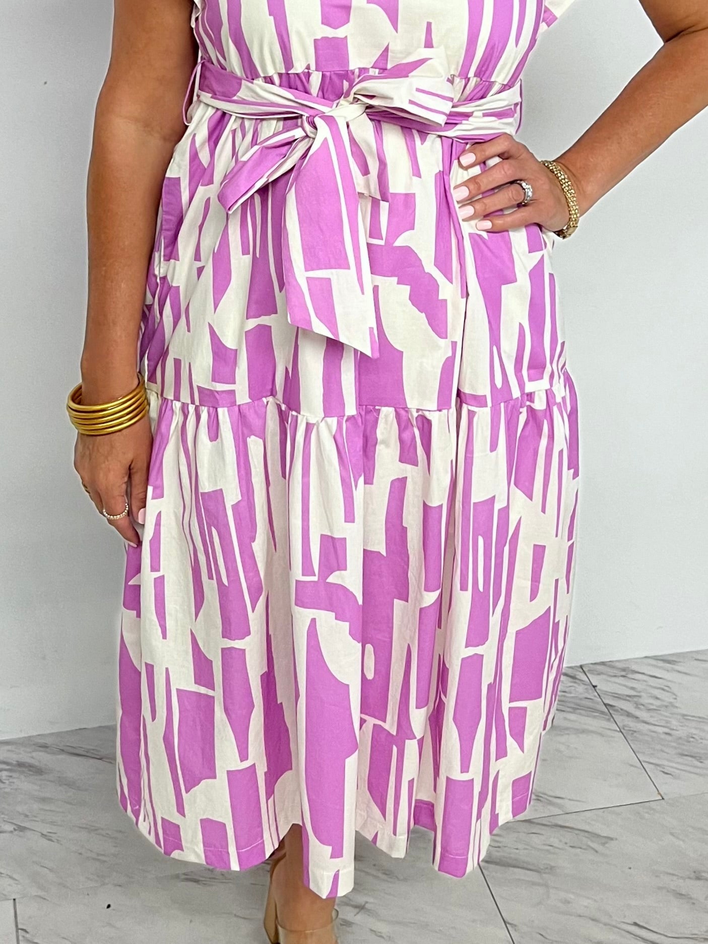 Frankie Print Tie Waist Dress- FINAL SALE