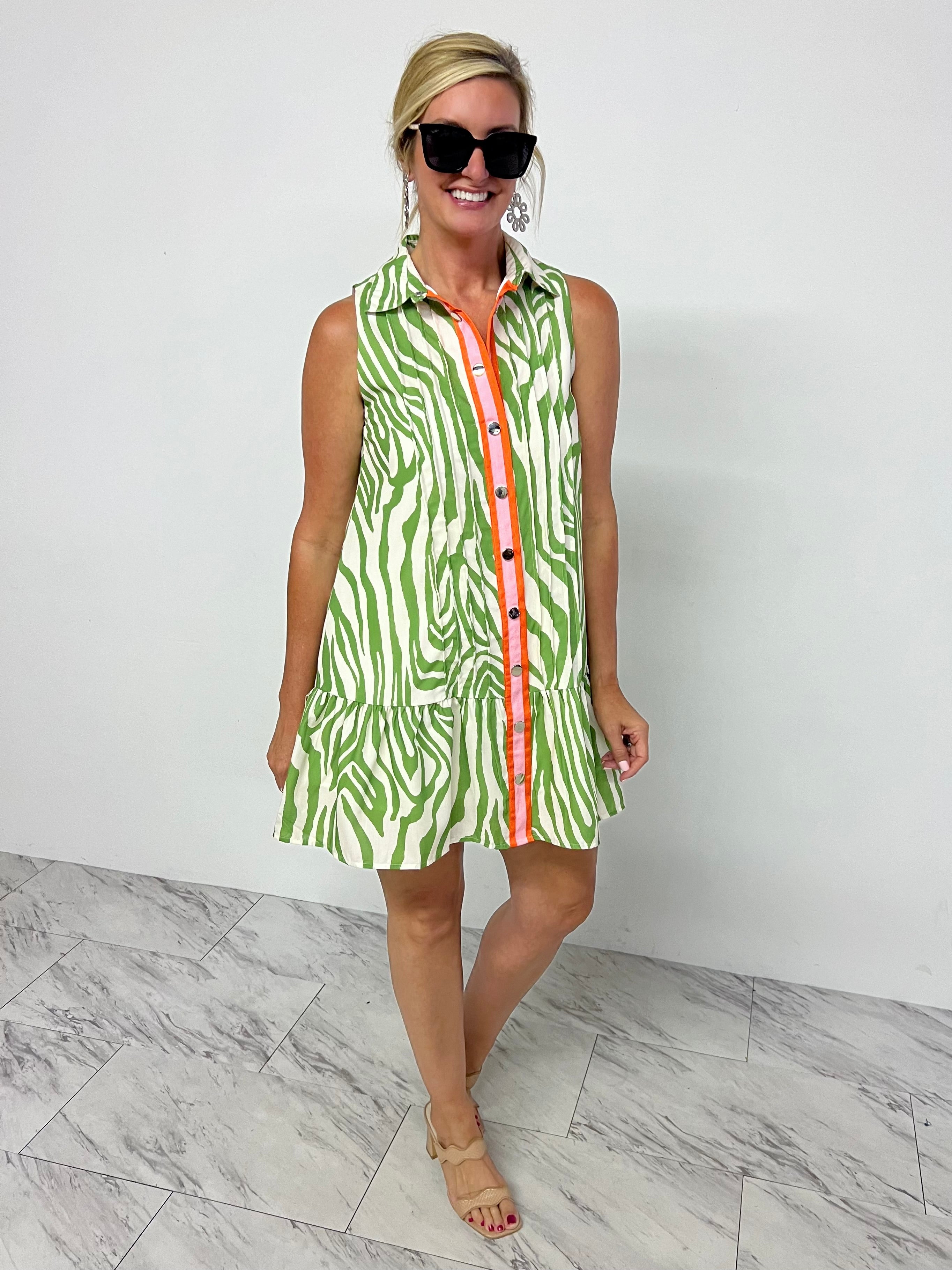 Lime green zebra dress hotsell