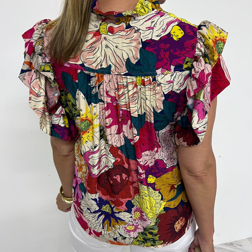 
                  
                    Follie Floral + Flutter Top
                  
                