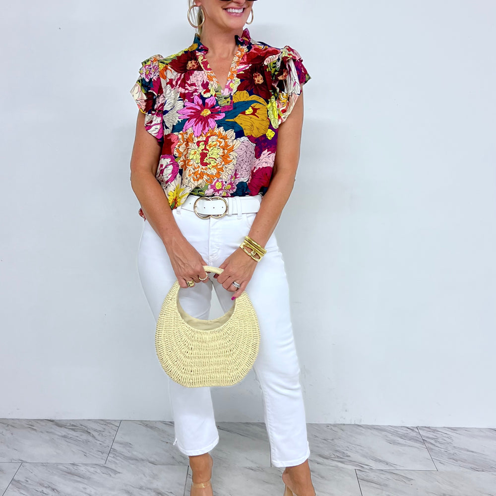 
                  
                    Follie Floral + Flutter Top
                  
                