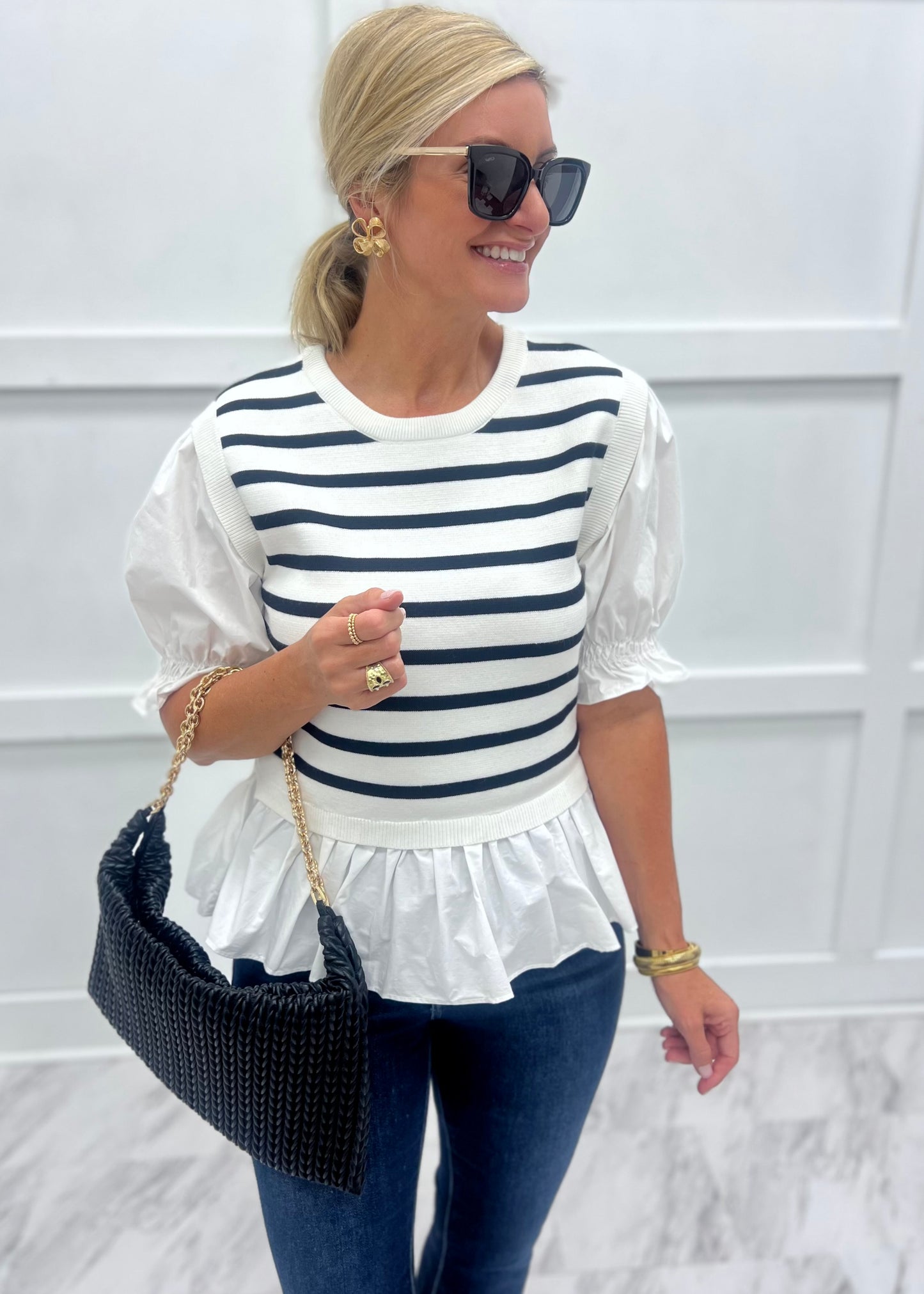 Sissy Stripe Sweater Top