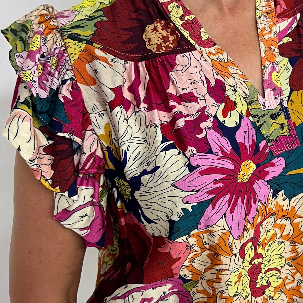 
                  
                    Follie Floral + Flutter Top
                  
                