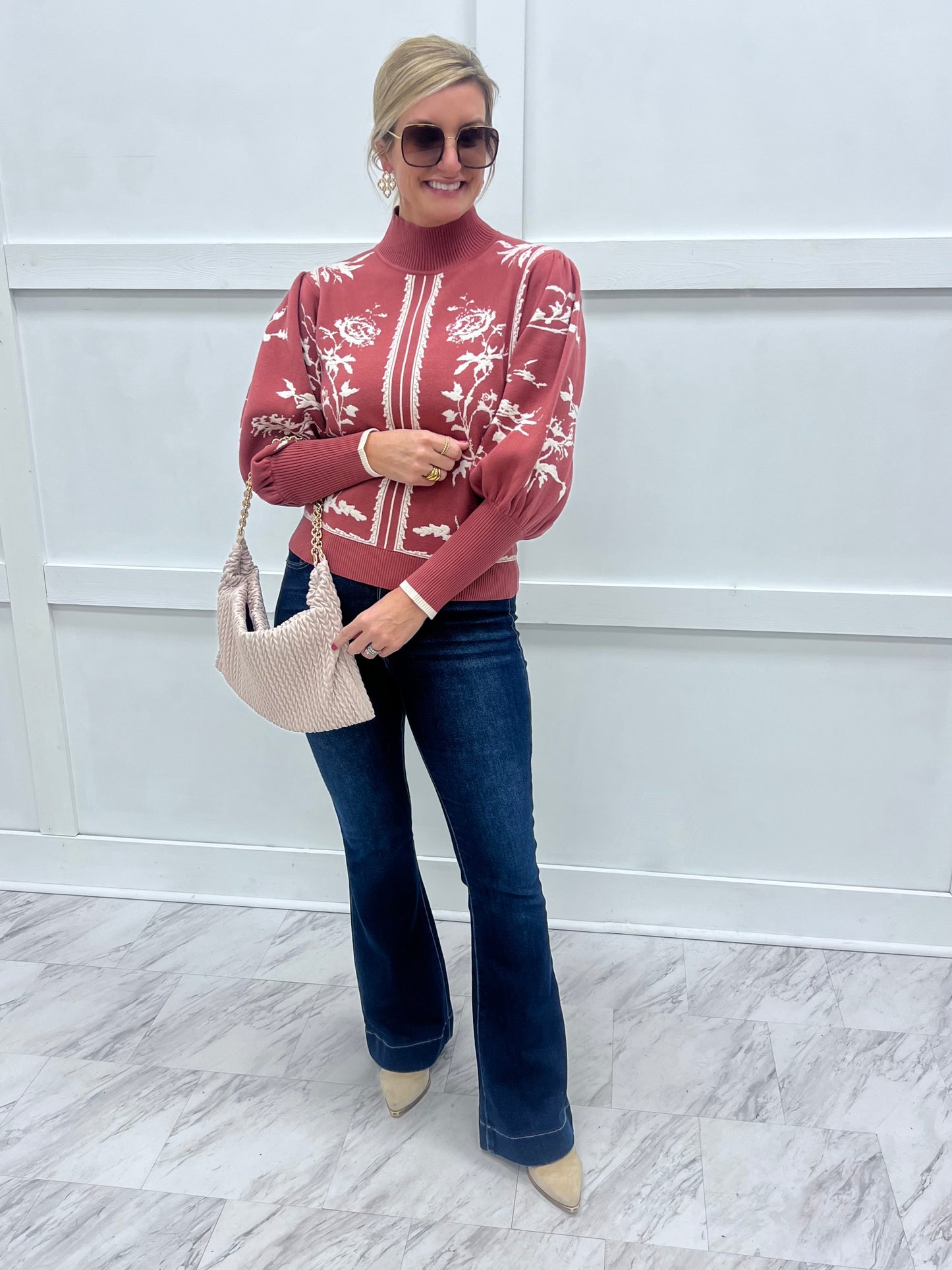 Fanciful Floral Sweater