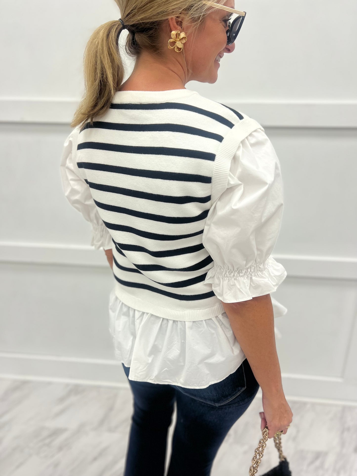 Sissy Stripe Sweater Top