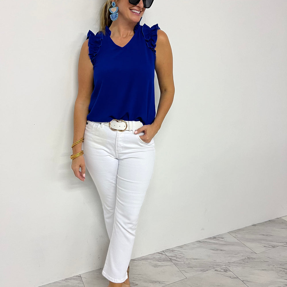 
                      
                        Regan Ruffle Top (royal blue) - FINAL SALE
                      
                    