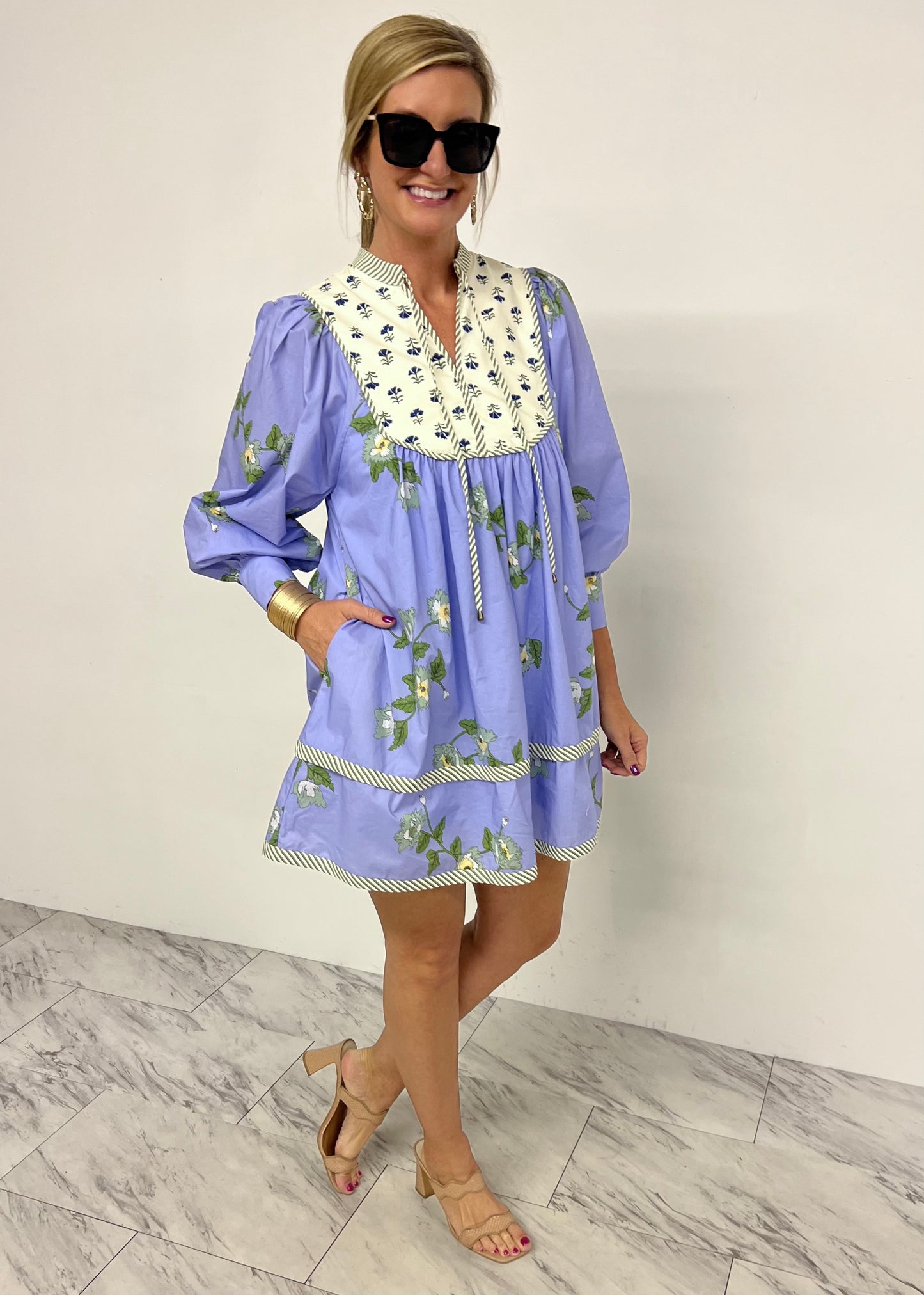 Britton Blue Floral Dress