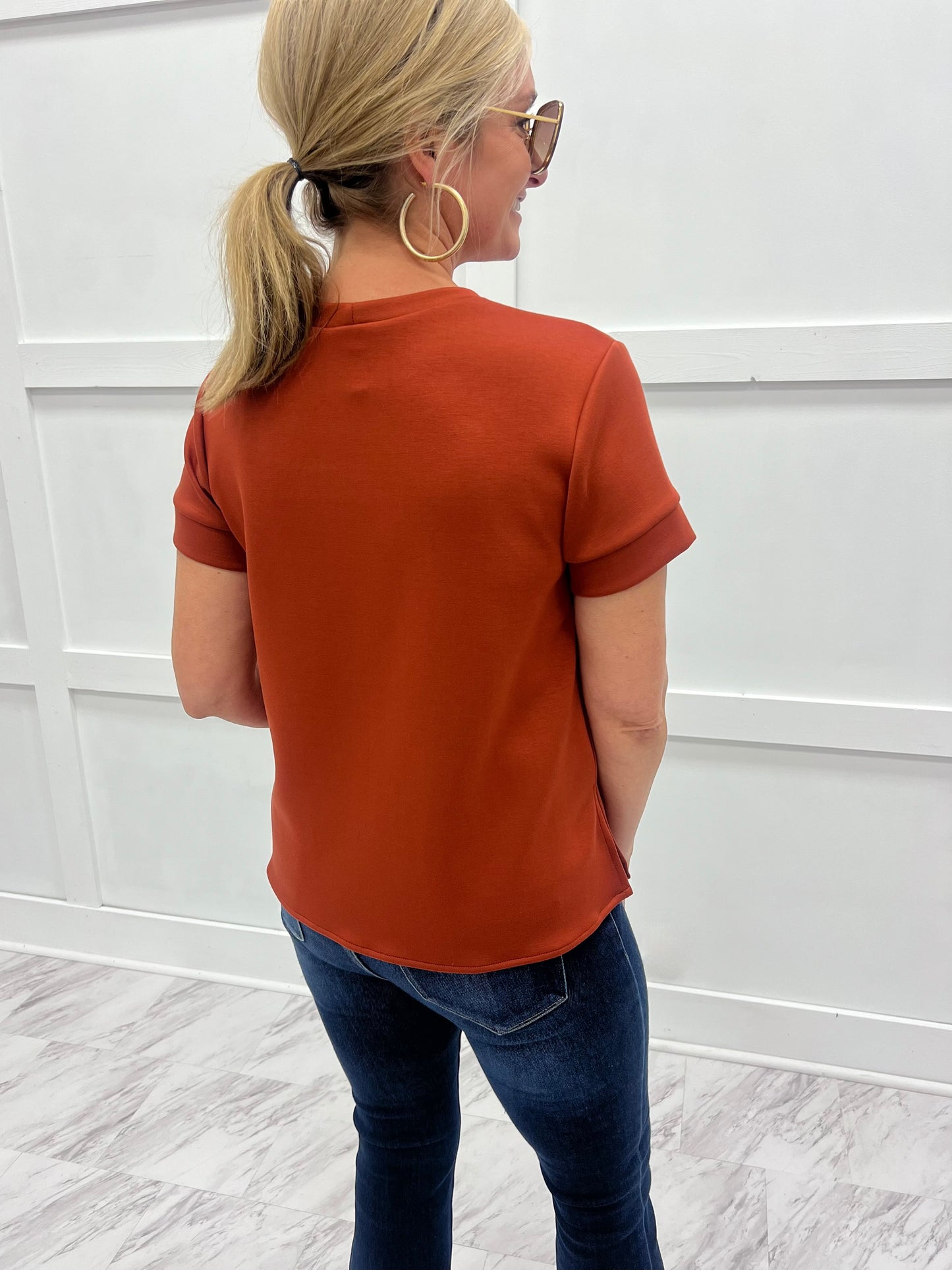 Gal On The Go Scuba Top (Rust)