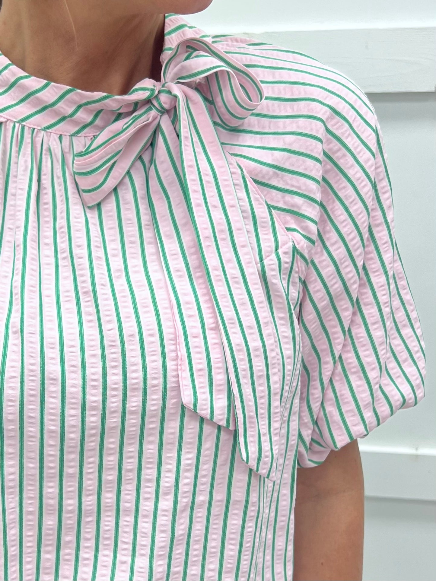 Smitten Stripe + Bow Top