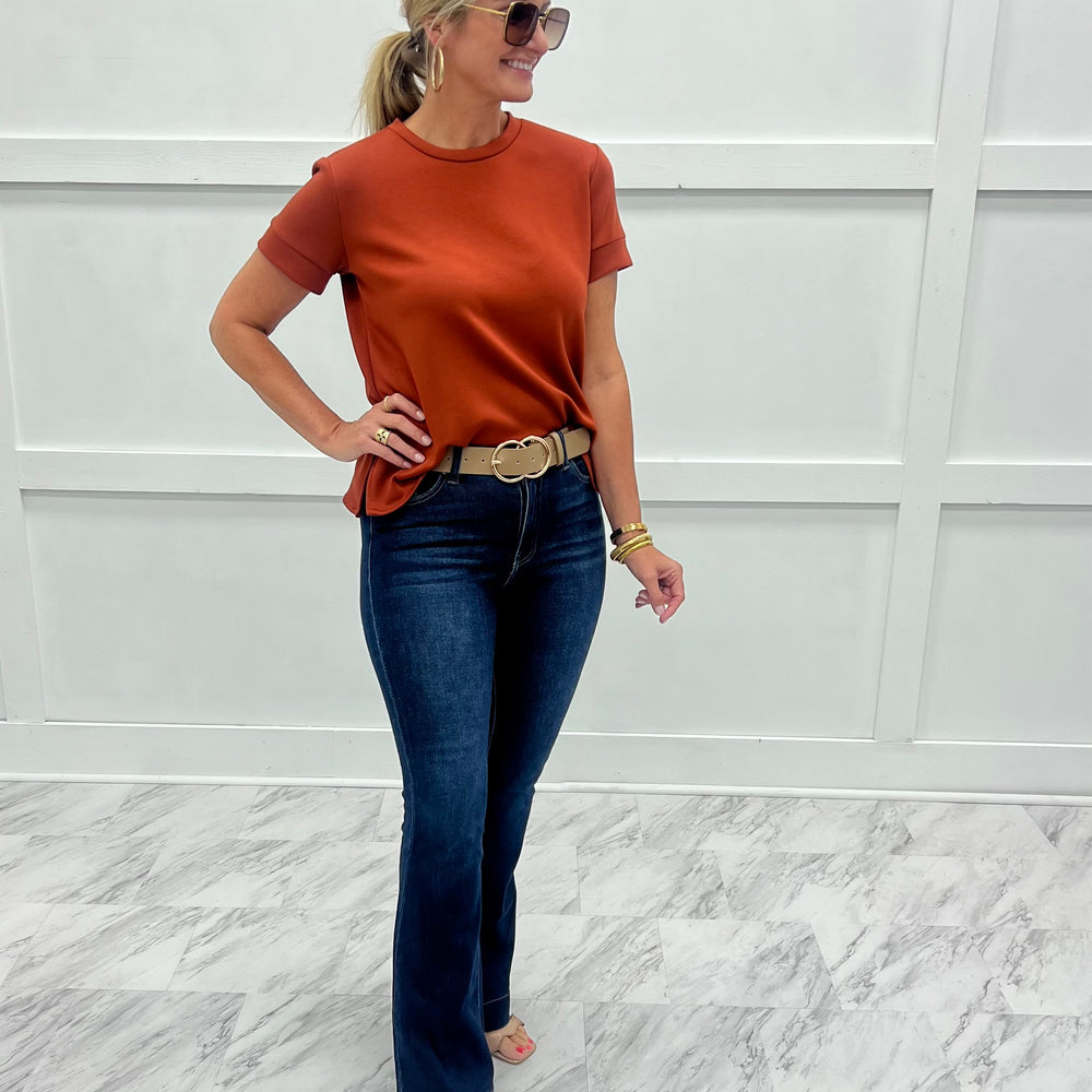 Gal On The Go Scuba Top (Rust)