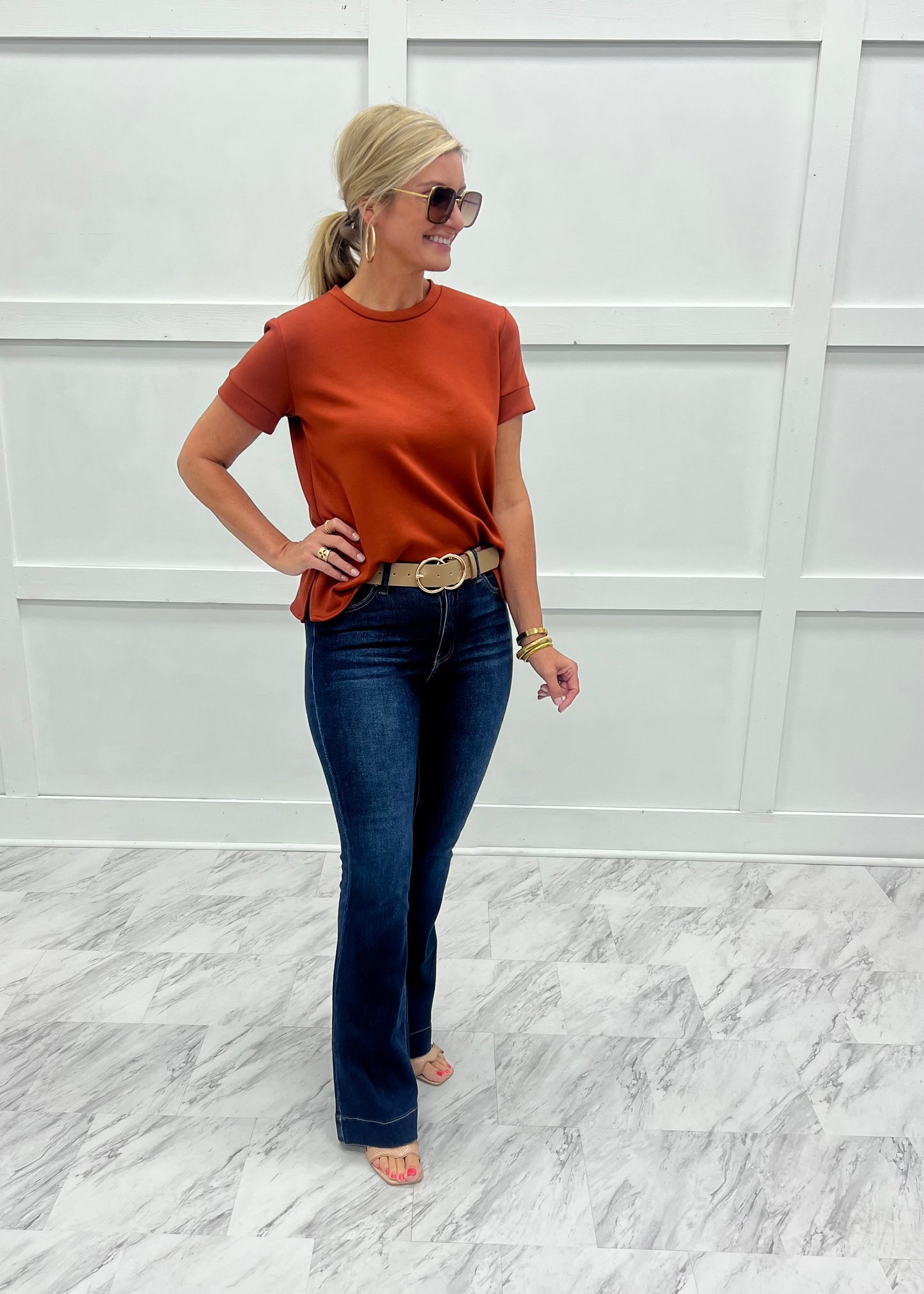 Gal On The Go Scuba Top (Rust)
