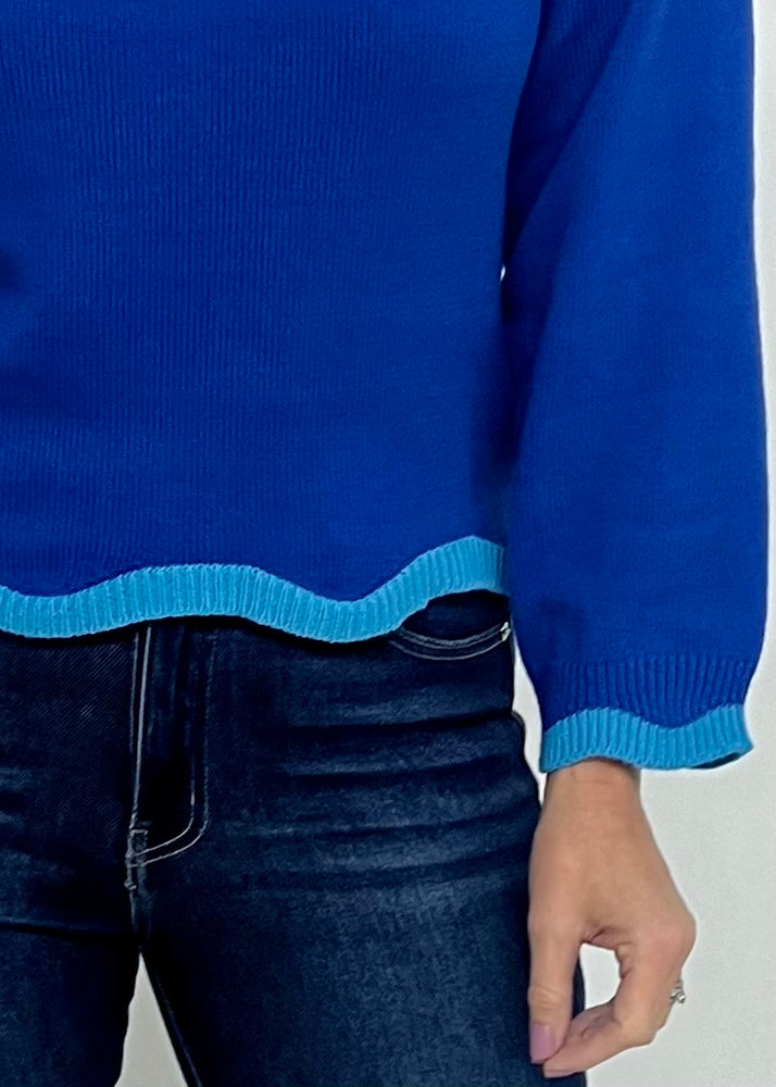 Macie Scallop Sweater (Blue)