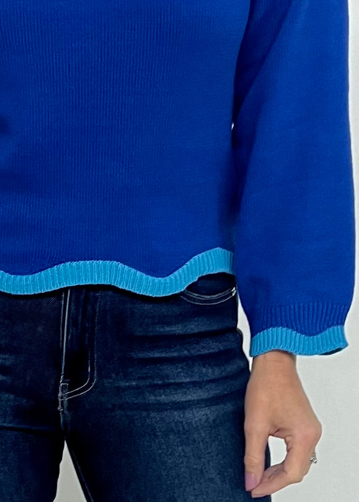 Macie Scallop Sweater (Blue)