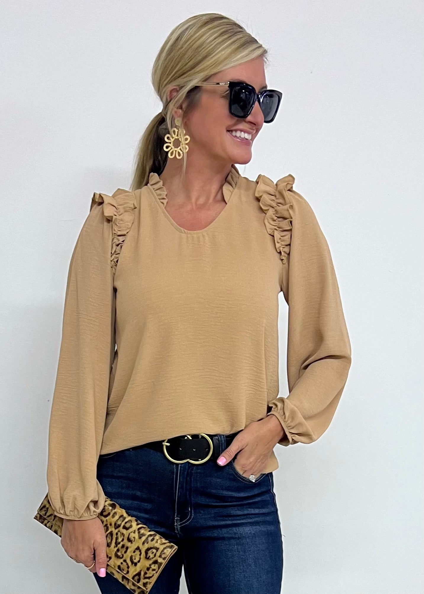 Raleigh Ruffle Shoulder Top-FINAL SALE