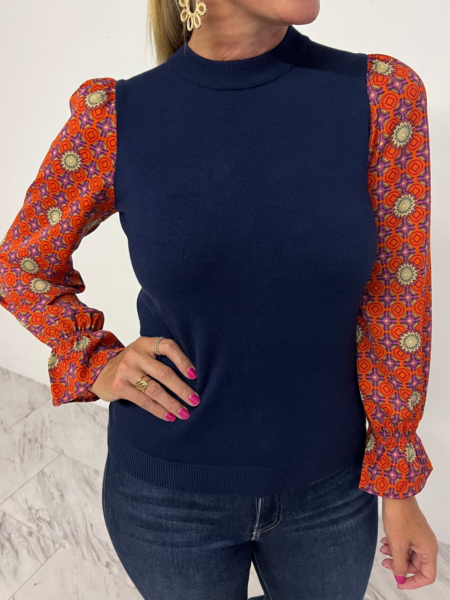 Augusta Print Sleeve Top - FINAL SALE