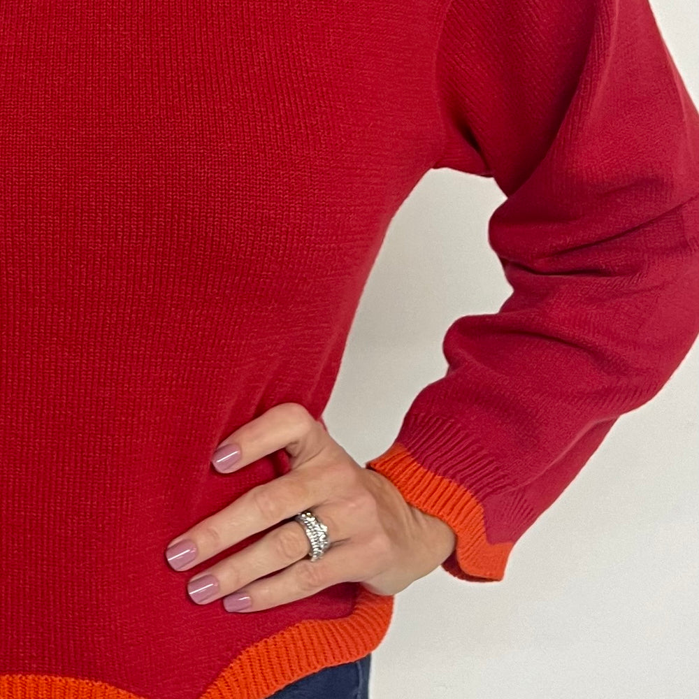 Macie Scallop Sweater (Red)