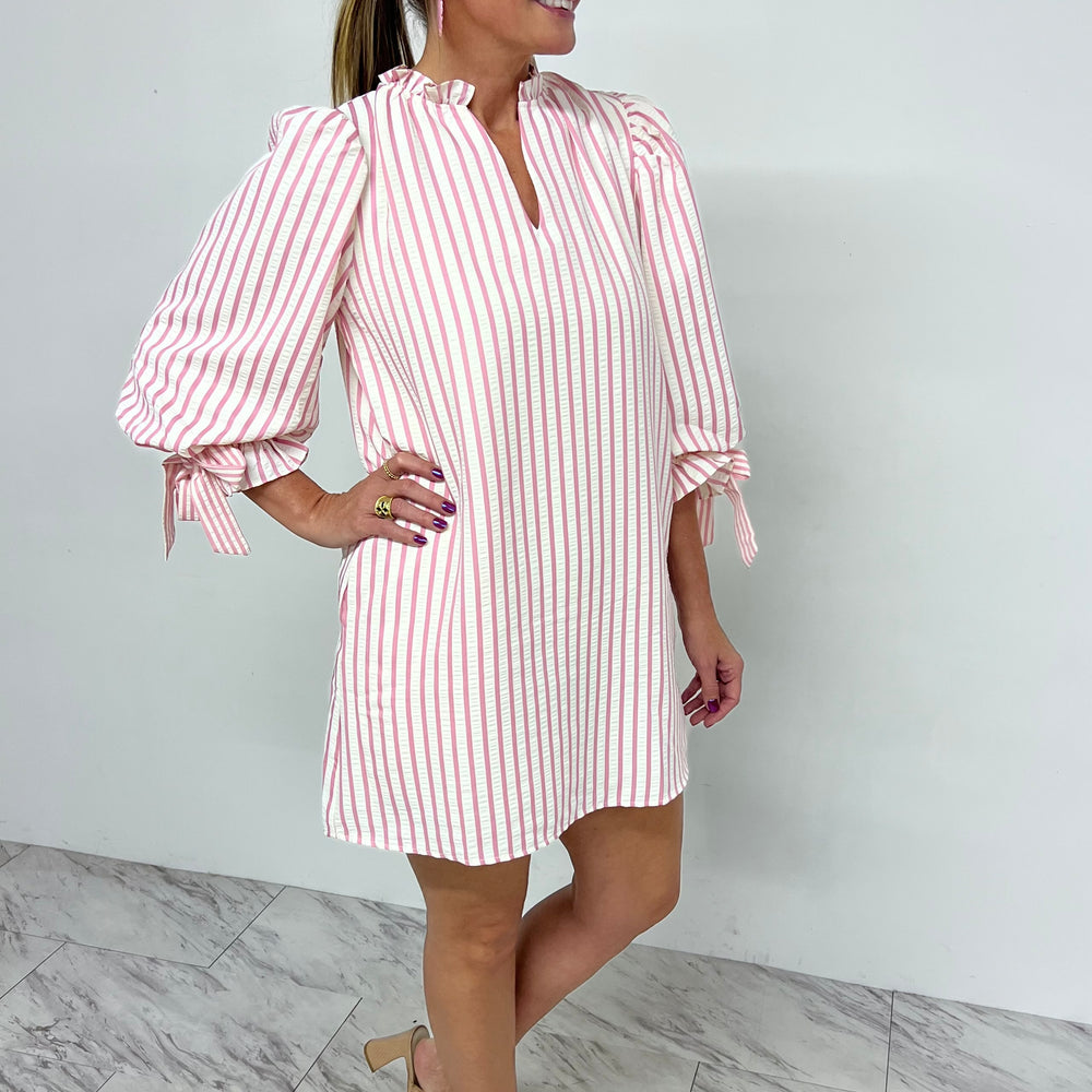 
                  
                    Archer Stripe + Tie Sleeve Dress
                  
                