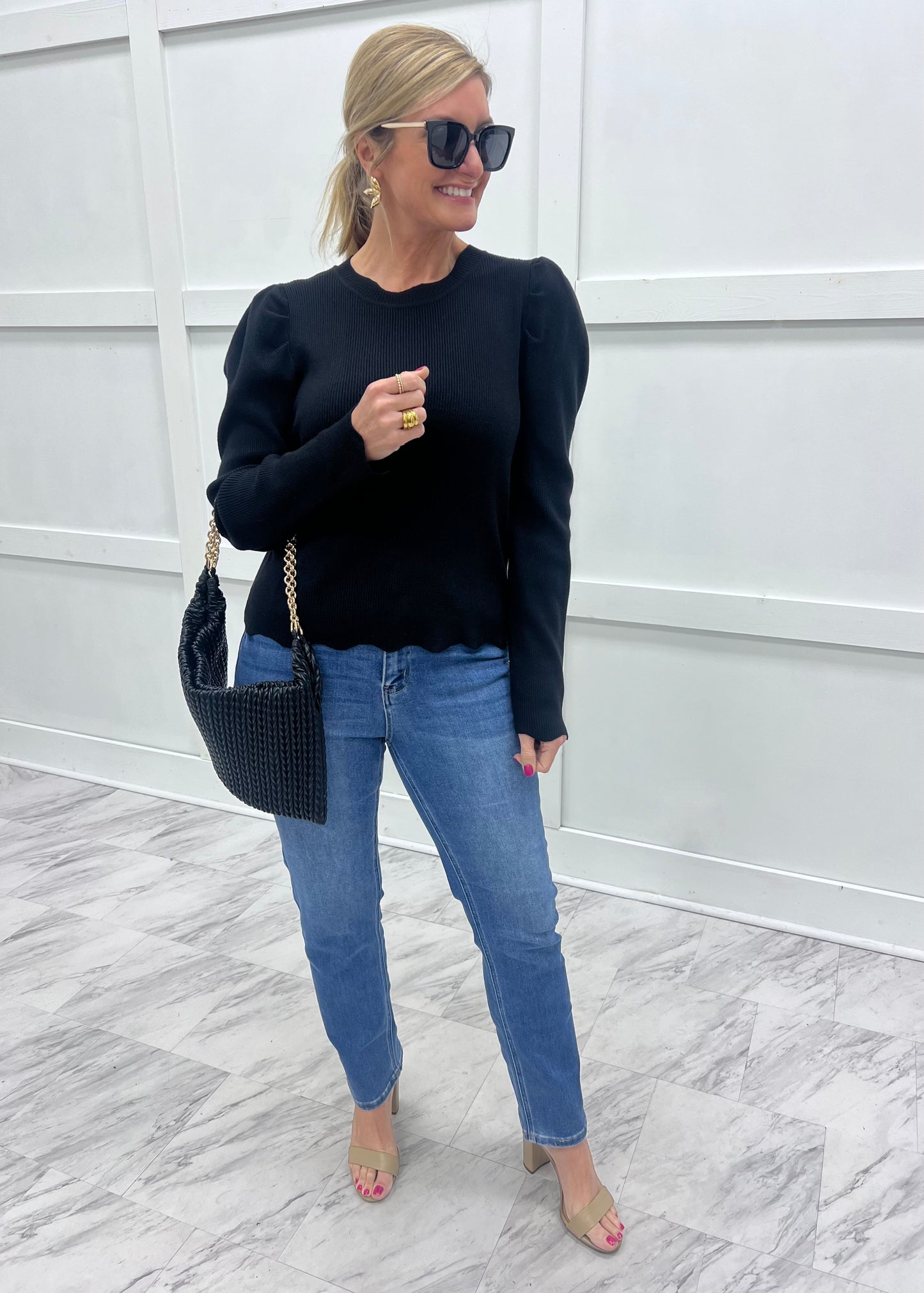 Shelly Scallop Detail Top