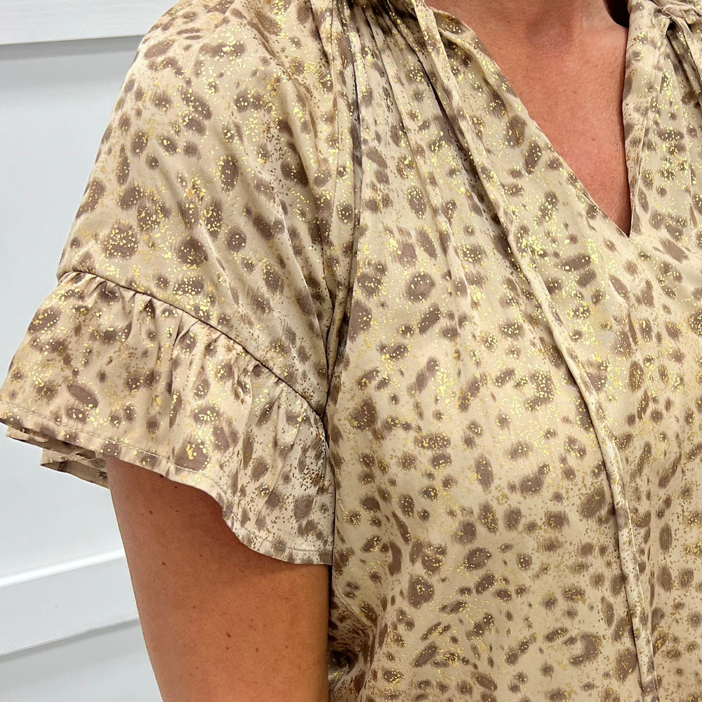 Athena Shimmer Leopard Top
