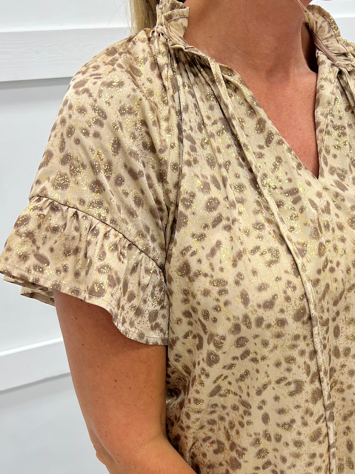 Athena Shimmer Leopard Top