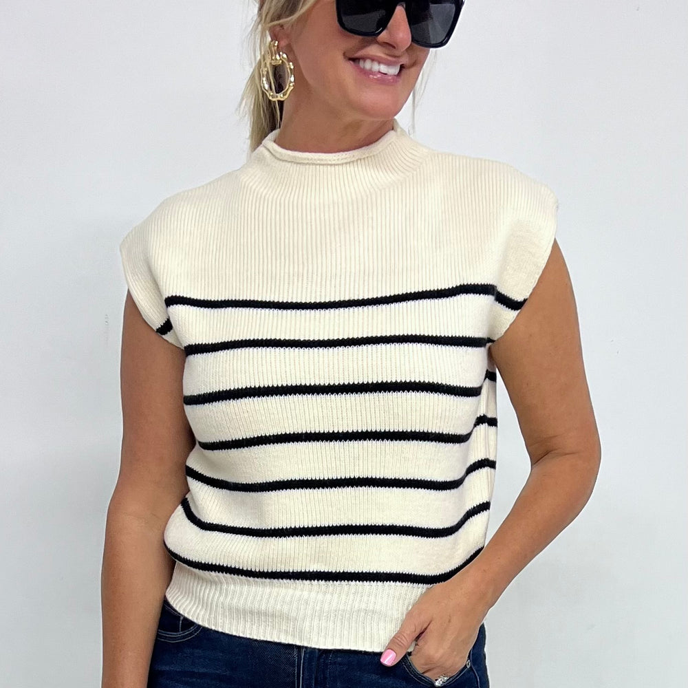 
                      
                        Waldorf Stripe Short Sleeve Sweater (Cream)
                      
                    