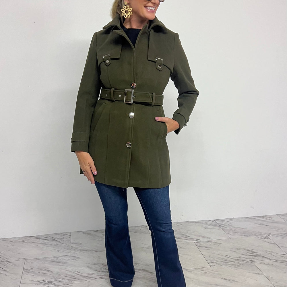 
                  
                    Avery Belted Coat (Olive) - FINAL SALE
                  
                