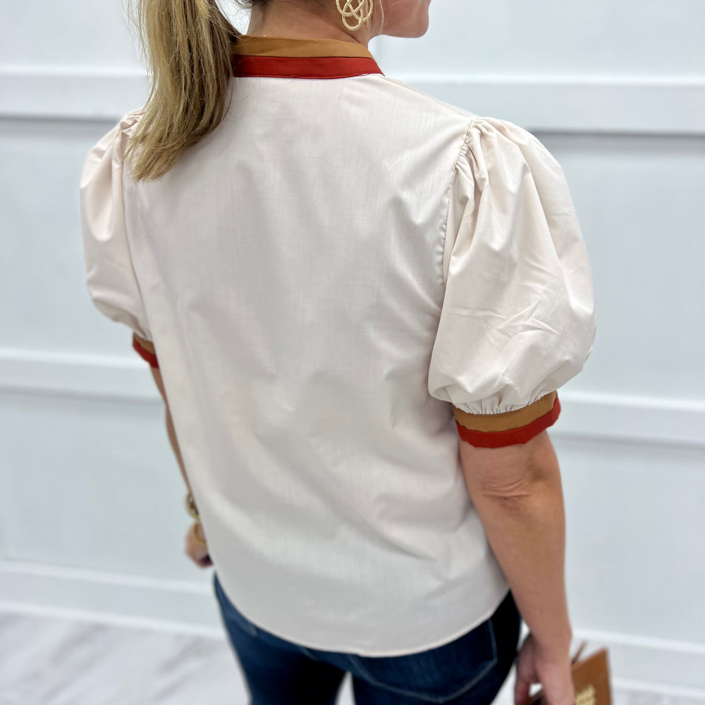 
                  
                    Can't Forget You Stripe Detail Top (Beige)
                  
                