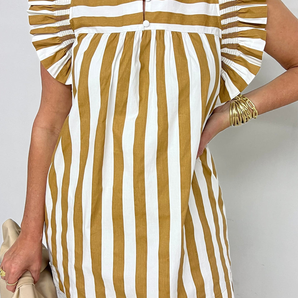 Tilly Taupe Stripe Dress