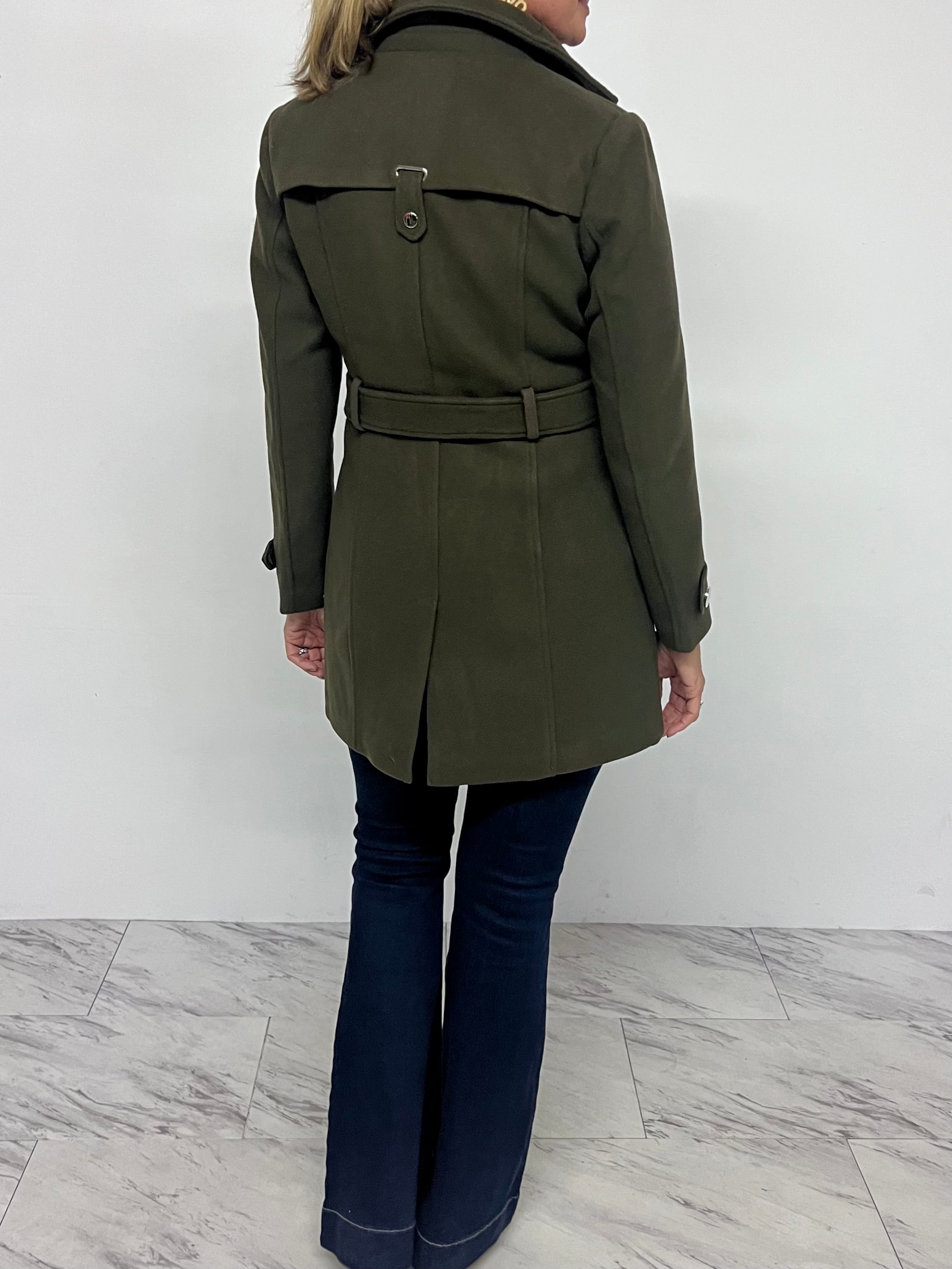 Avery Belted Coat (Olive) - FINAL SALE – shop chartreuse