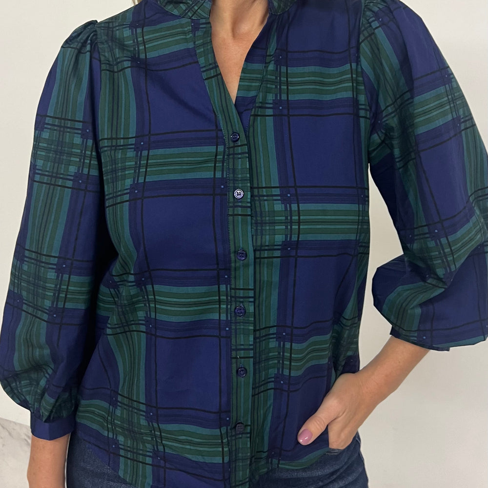 
                  
                    Happy Holiday Plaid + Button Top- FINAL SALE
                  
                