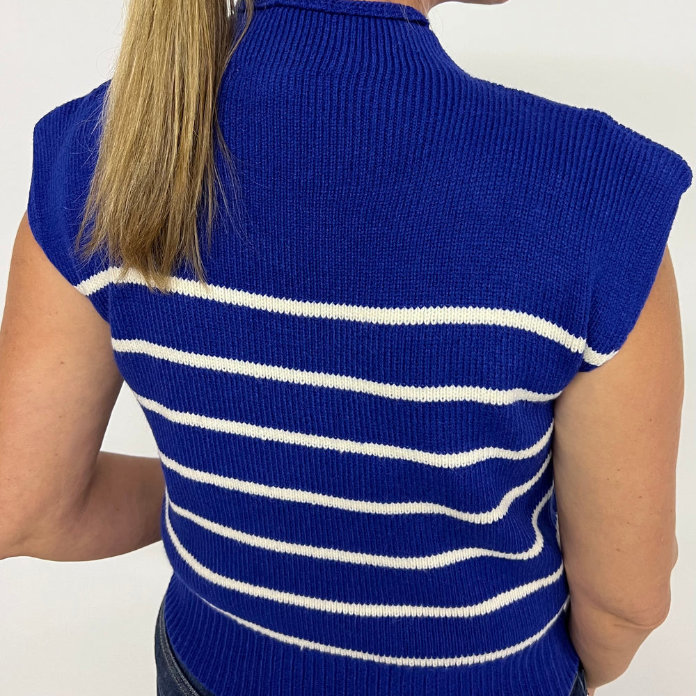 
                      
                        Waldorf Stripe Short Sleeve Sweater (Blue)
                      
                    