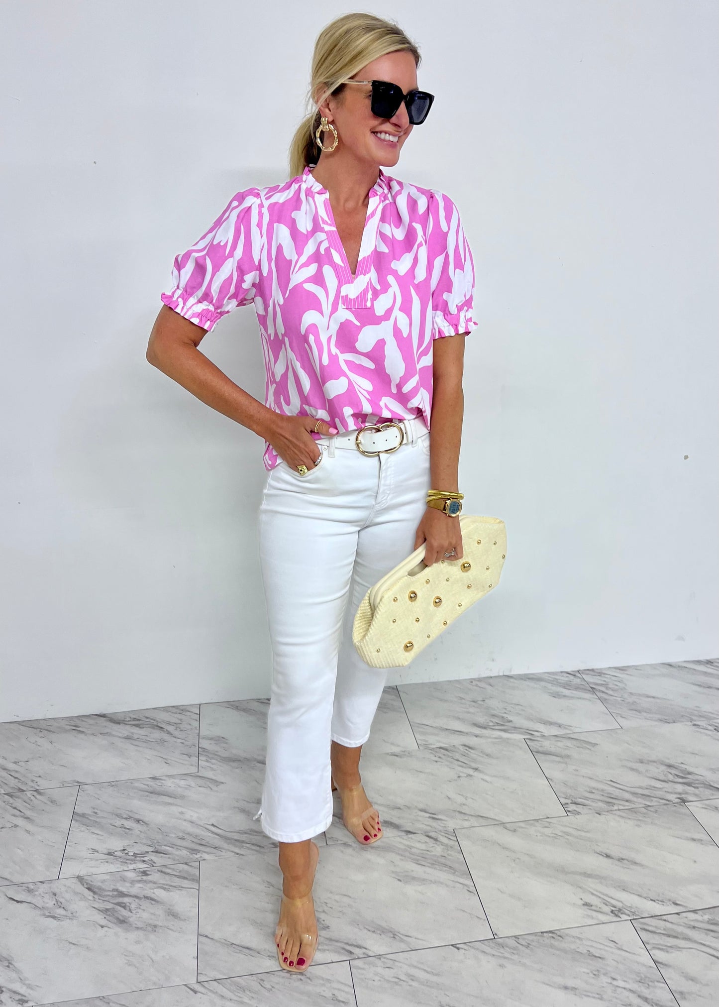 Gemini Pink Print Top