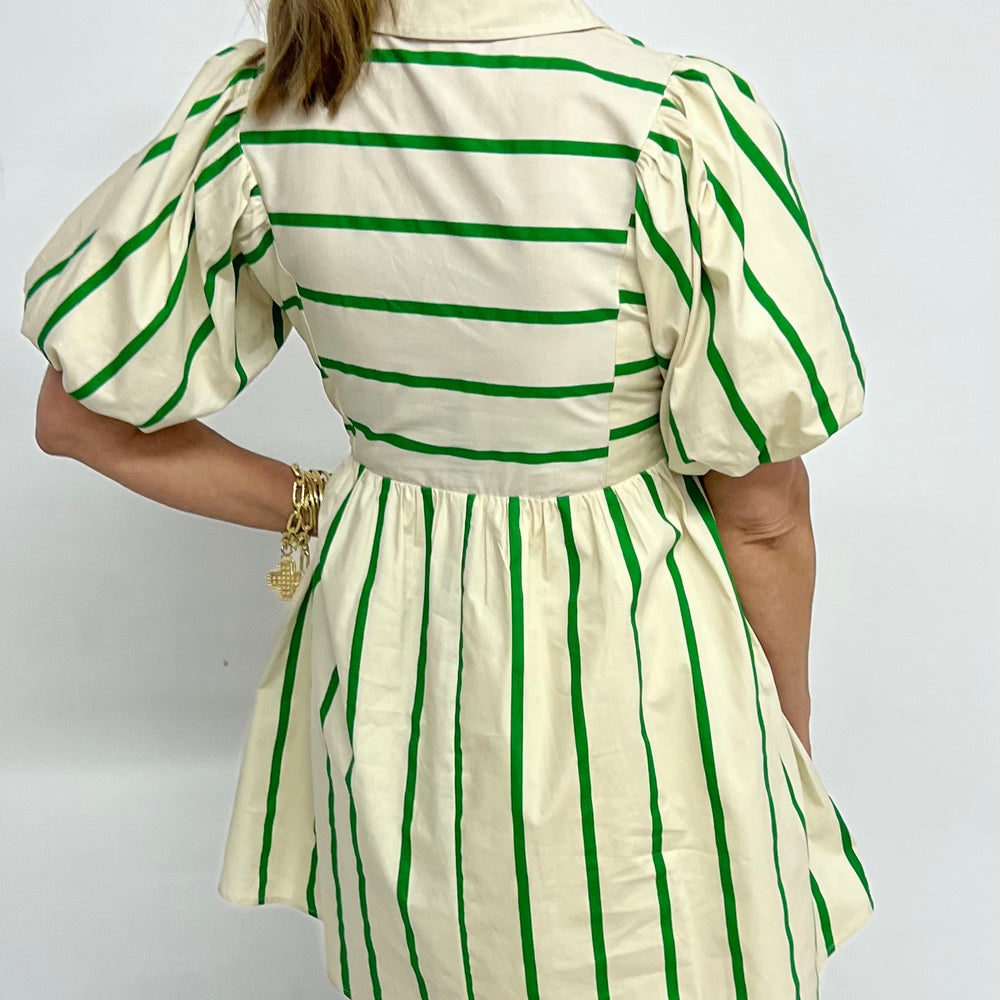 
                  
                    Tribeca Green Stripe Dress
                  
                