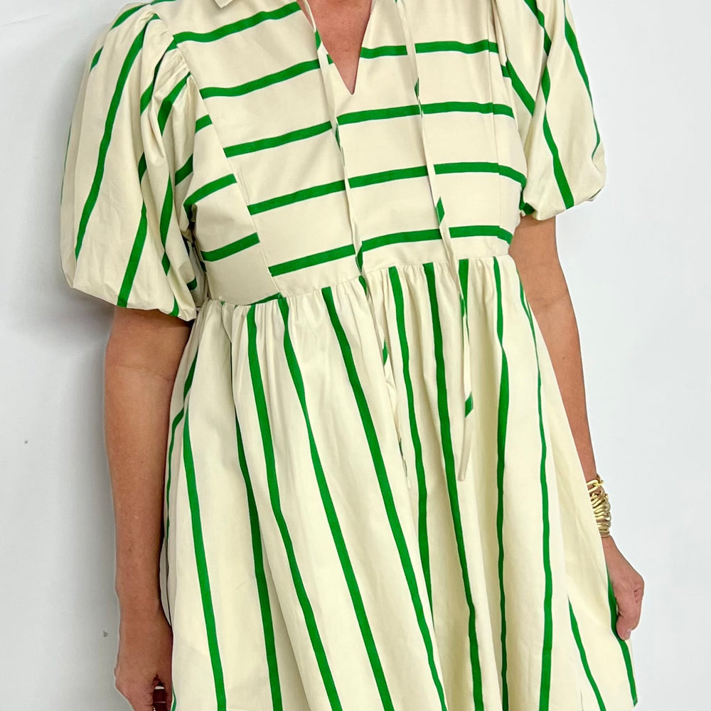 Tribeca Green Stripe Dress