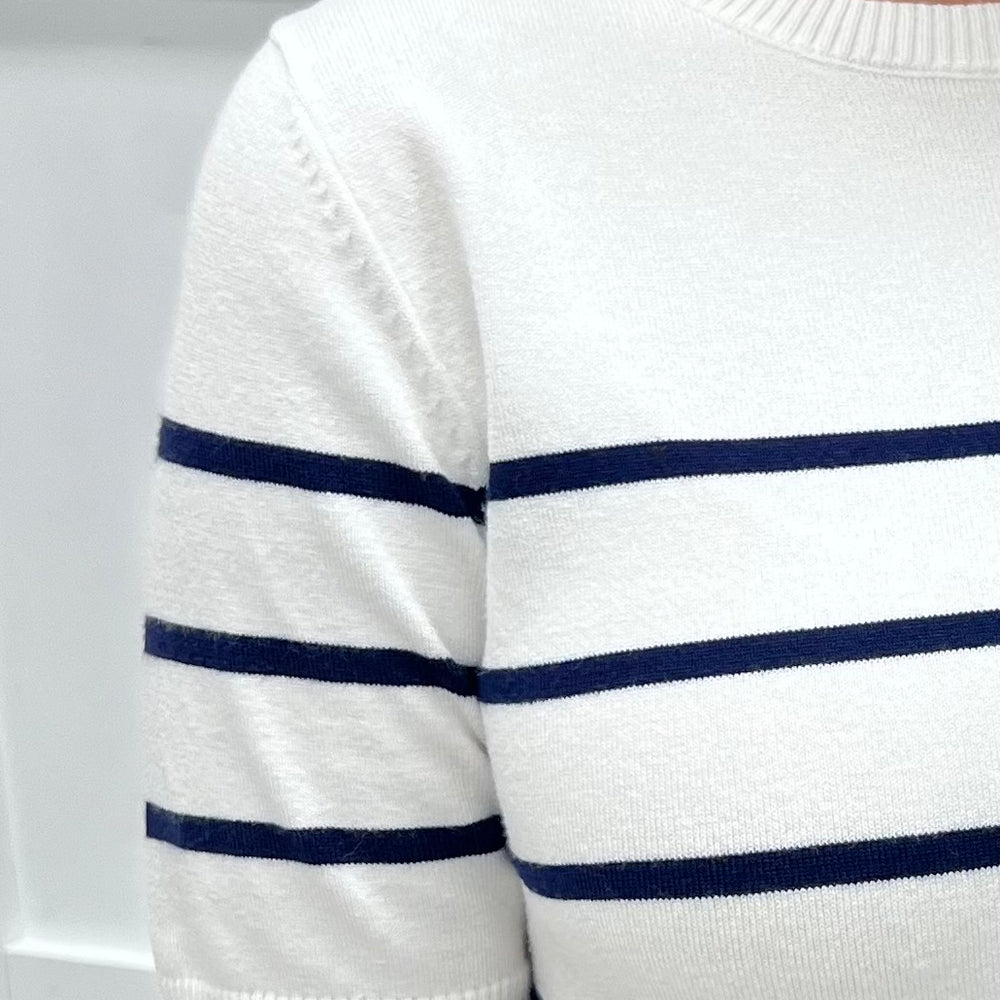 
                  
                    Serena Stripe Sweater (White)
                  
                