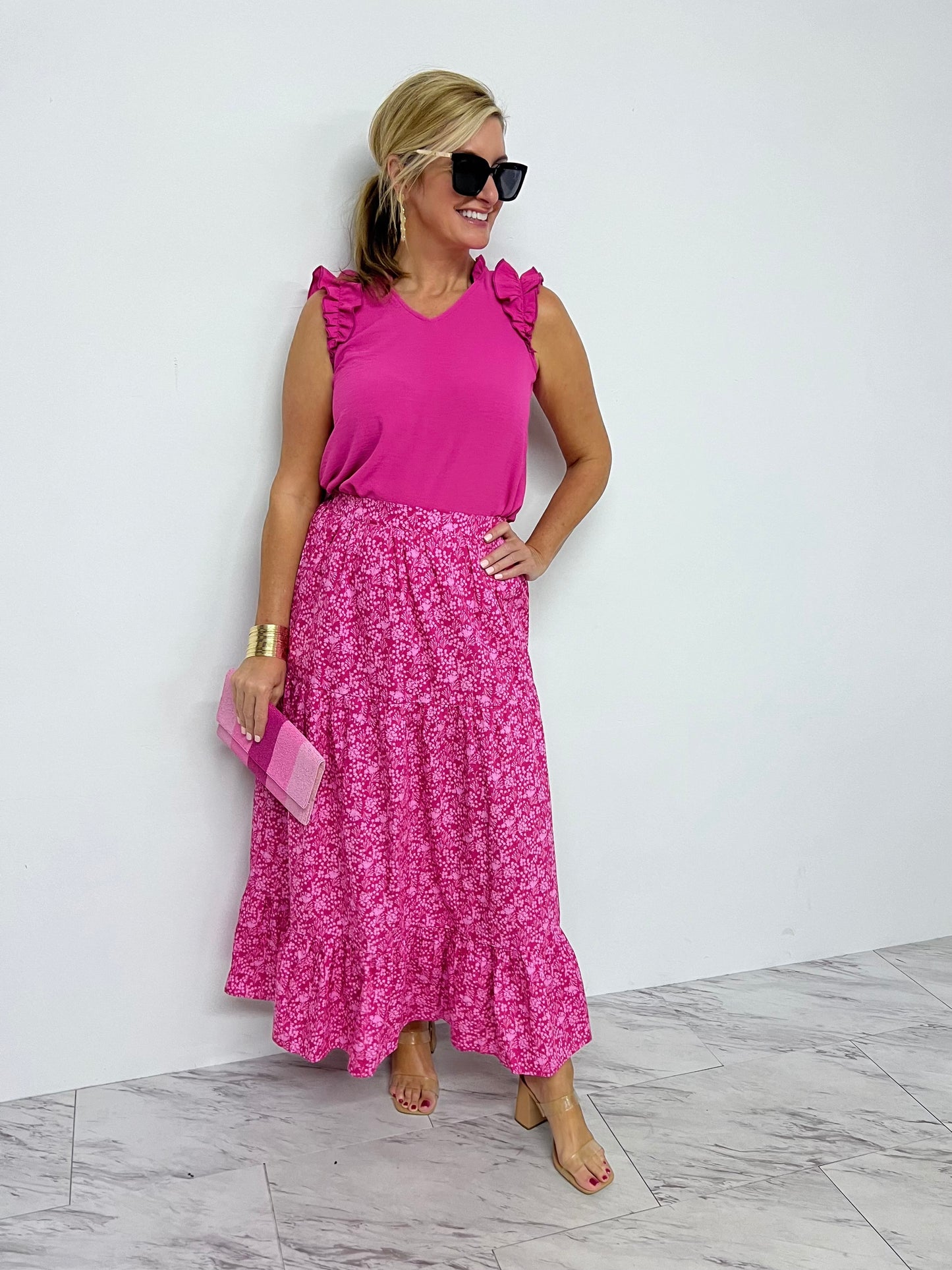 Pink Palisades Maxi Skirt - FINAL SALE